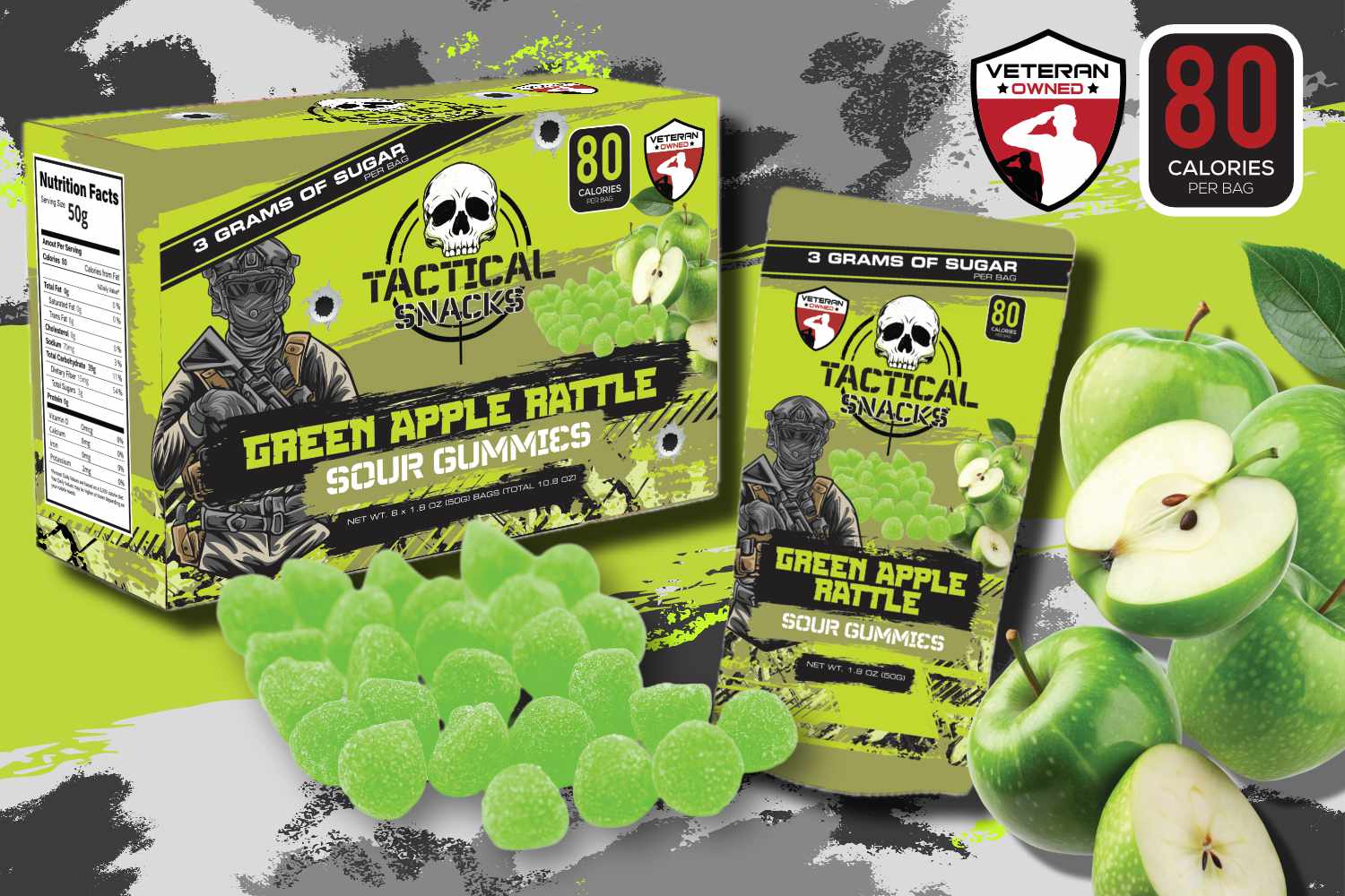 Tactical Snacks Green Apple Rattle